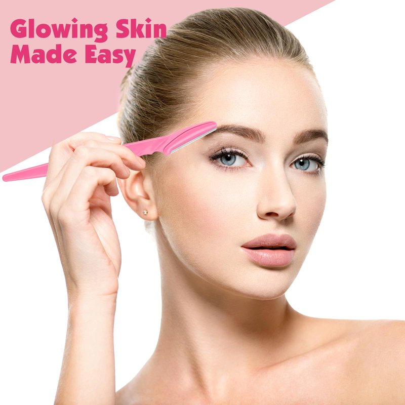 Phyyixs 100 Pcs Eyebrow and Face Razors for Women and Men, Multi-Color Facial Shavers with Protective Covers, Safe for Beginners