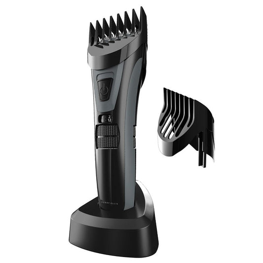 Perry Ellis Precision Trimmer for Men Cordless Electric Hair Clipper with Adjustable Dial 1–20mm, Beard & Mustache Grooming Kit, Charging Stand, USB Adapter, 45 Min Runtime, Cleaning Kit Included