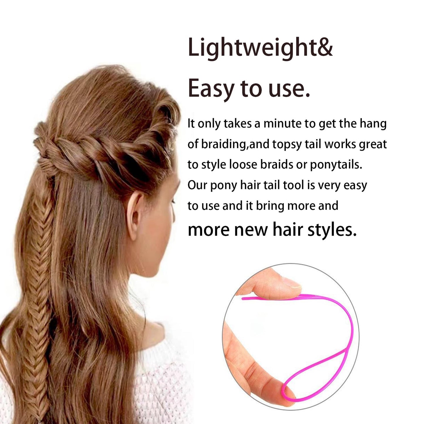 Pony Hair Tail Tools, Hair Loop Styling Tool French Braiding Hair Tool