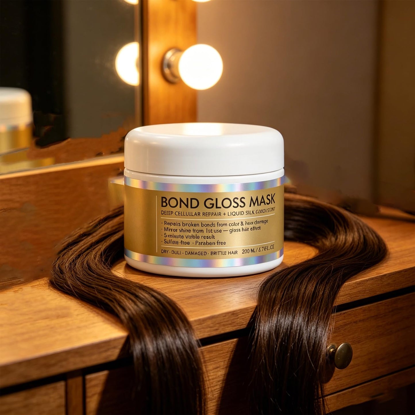 XEBAMIO Bond Gloss Mask, Helps Support Stronger, Smoother & Shinier Looking Hair, Nature Deep Repair Hair Mask, Smoother & Shinier Looking Hair (3PCS)