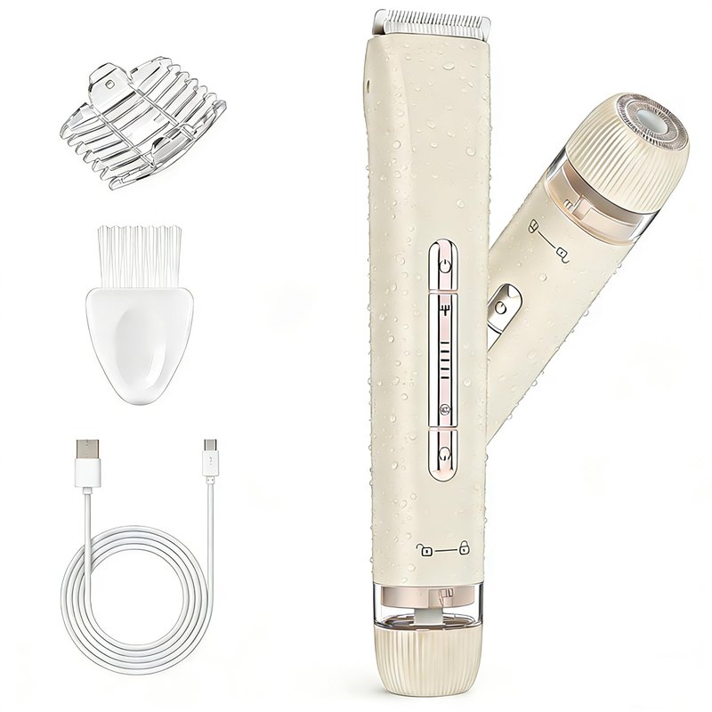 Bikini Trimmer for Women, Painless Dual Head Shaver for Sensitive Skin