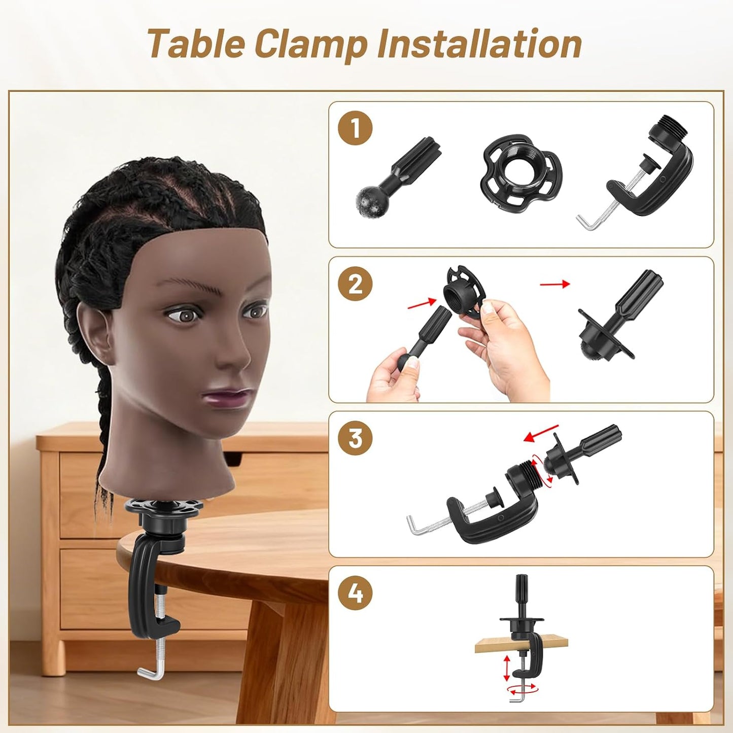 Human Hair Mannequin Head - 20"-22" Cosmetology Doll with 30" Tripod Stand for Hair Styling Practice