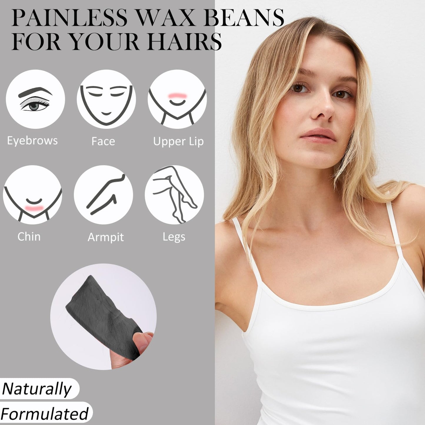Wax Beads Bulk - 3.3lb Wax Beans Supplies for Esthetician - Professinal Painless Waxing for Face, Upper Lip, Bikini, Leg, Women Natural Melting Kit - Hypoallergenic Hard Wax Beads Bulk