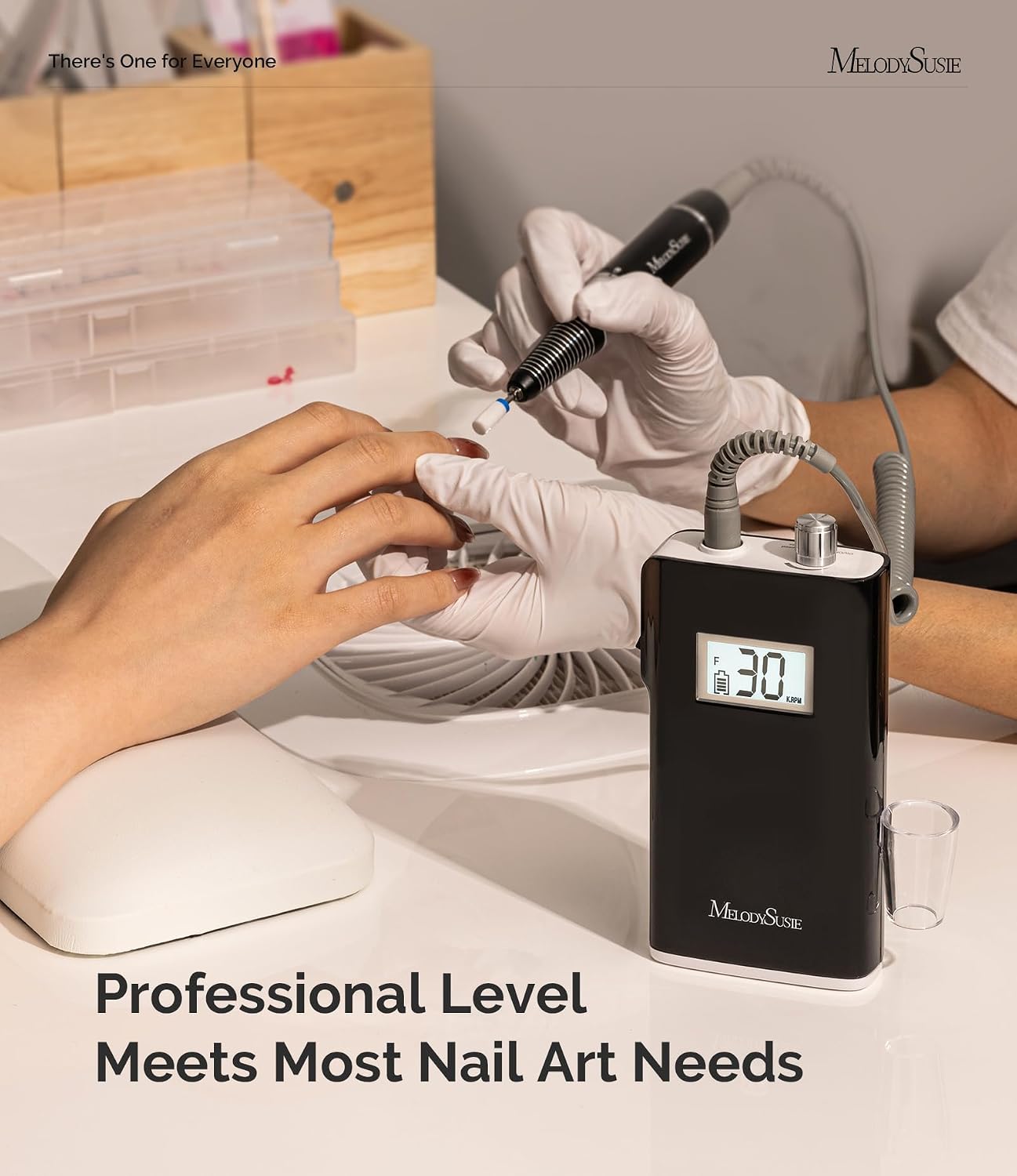 Clip-On Rechargeable Nail Drill - 30,000 RPM E-File with LCD Display for Manicure & Gel Removal | Ideal for Nail Art Training & Home Use