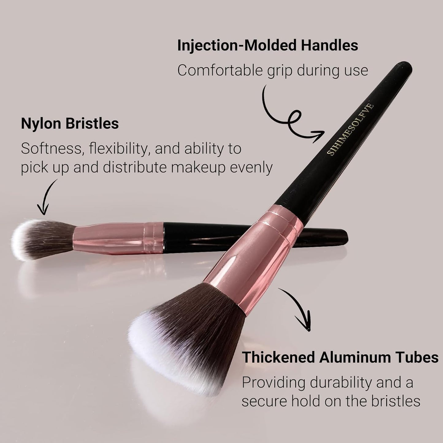 Professional Makeup Brush Set - 15 Pcs Eye & Face Brushes with Lash Comb, Soft Brushes & Storage Bag | 5 Beauty Eggs Included