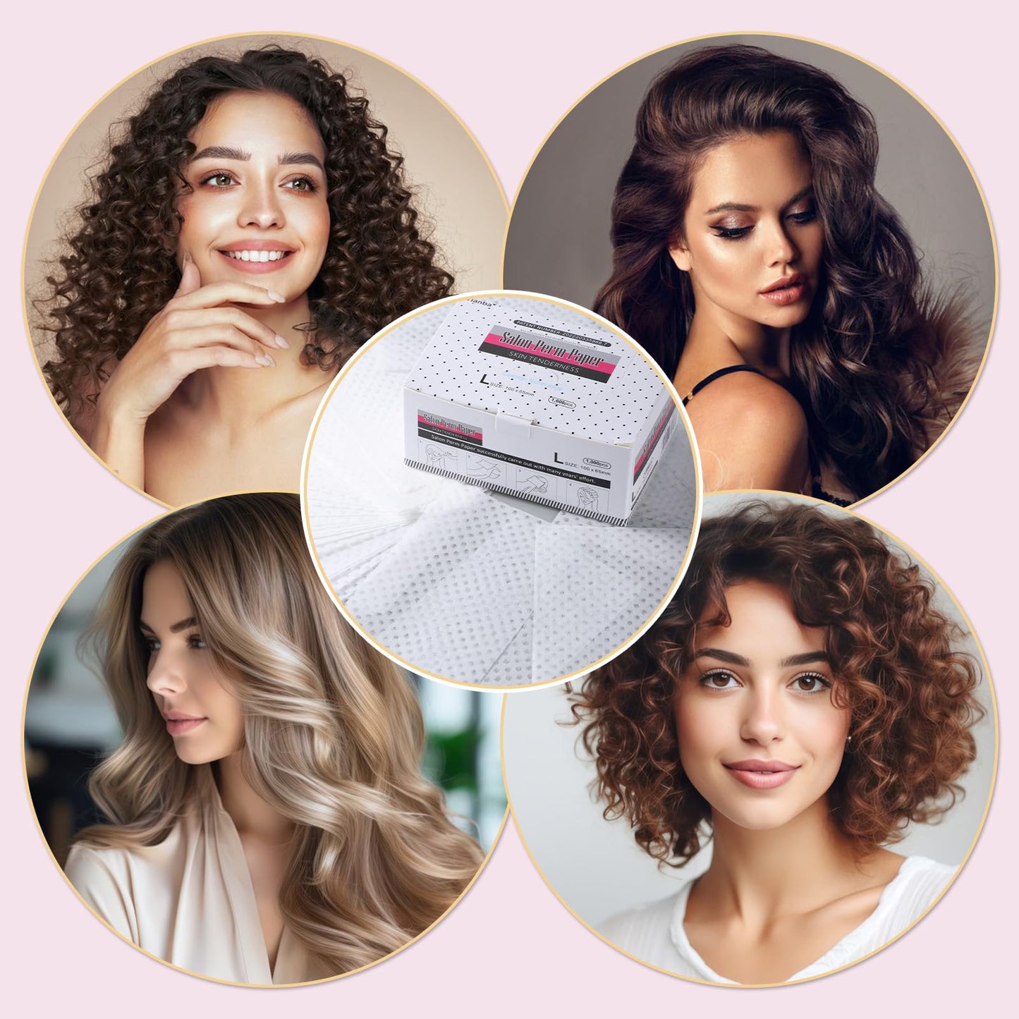 YBEATY 1000 Sheets Disposable Salon Perm Paper Breathable Hair Perm Paper 3.9 × 2.5 inches Regular Perms End Home Salon Tool for Hair Shop Professional Stylist For Hot Cold Curling Styling