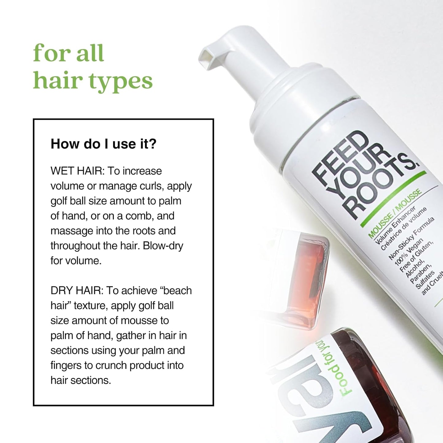 Yarok Feed Your Roots Mousse - Volumizing Curl Enhancer | Non-Sticky, Vegan Formula - 8oz
