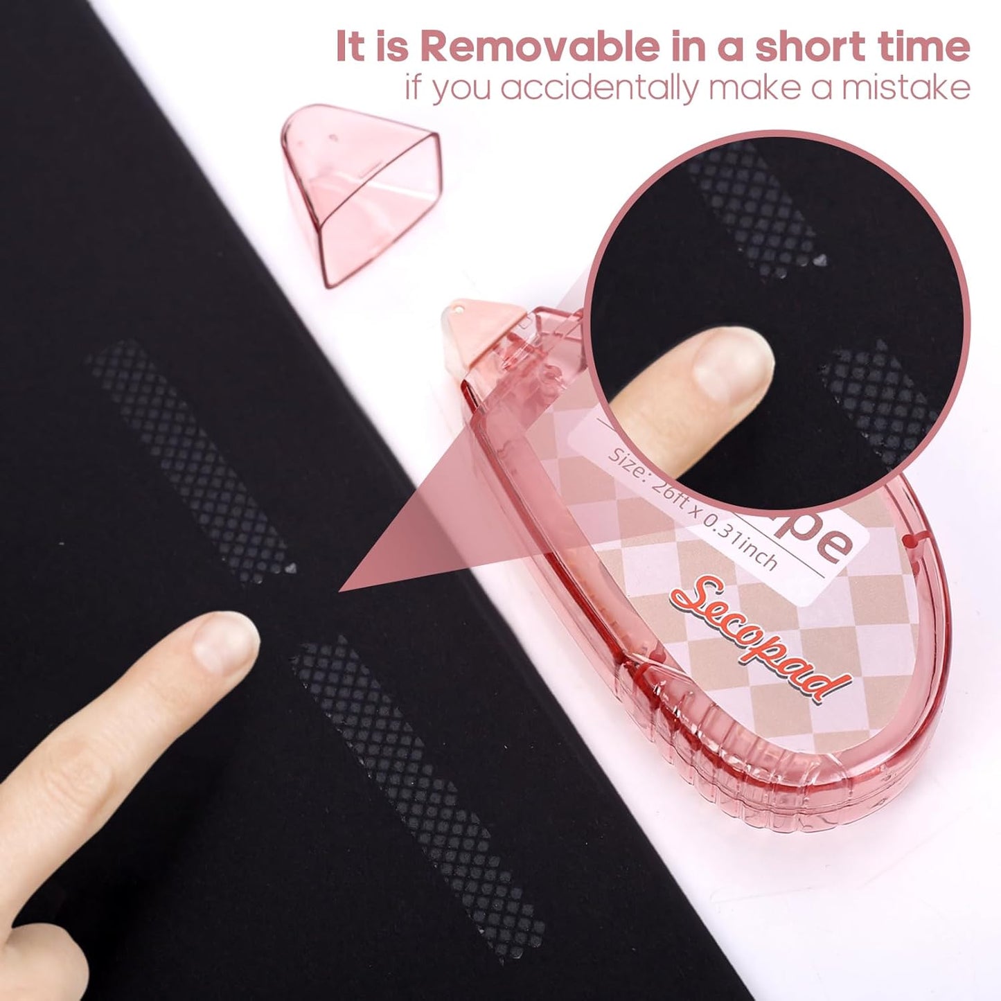 Double-Sided Scrapbook Tape Roller - 4 Pack Adhesive Glue Runner for Crafts | 0.3in x 26ft, Clear