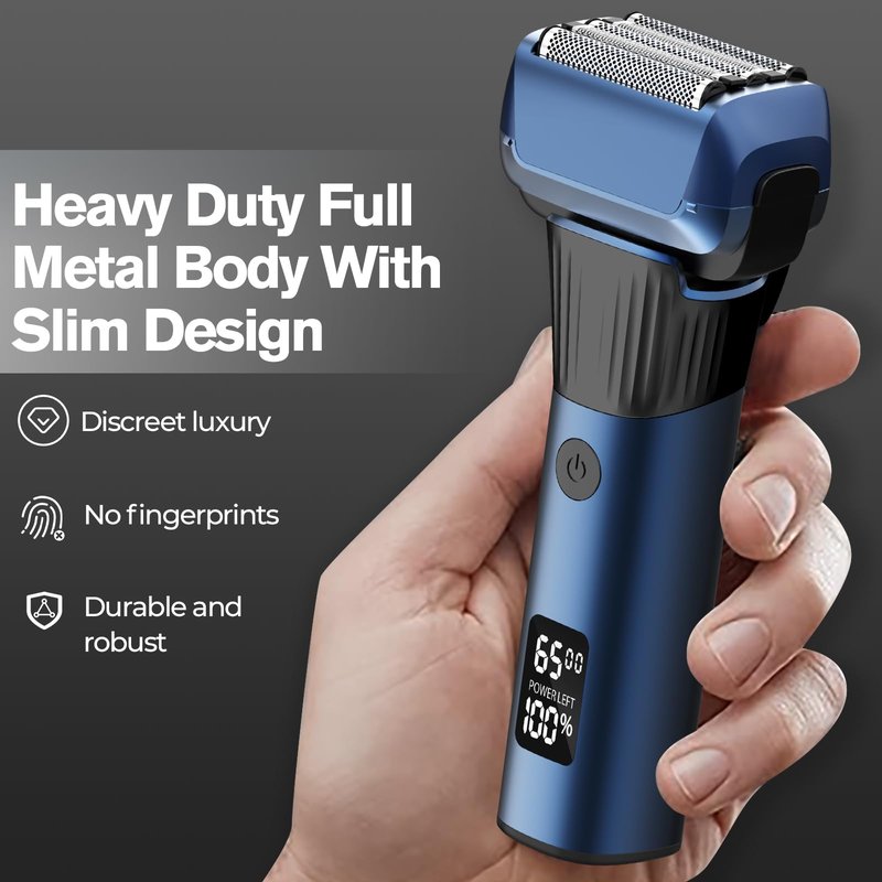 5-Blade Cordless Electric Razor for Men, 2-Speed Electric Shavers for Men Face, Close Shaving Men's Foil Shaver for Coarse Hair Wet/Dry USB-C Fast Charging &100 Min Runtime - Travel-Ready & Giftable