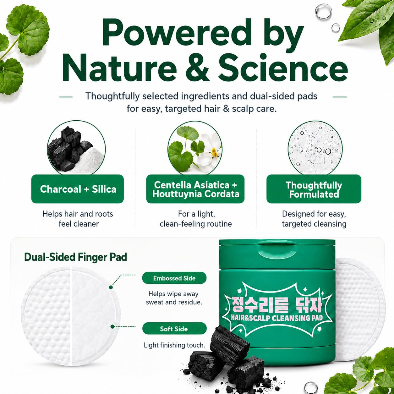 Madeca Hair Cleansing Pads - No-Rinse Hairline Refresh for Post-Workout & Travel | 30 Count