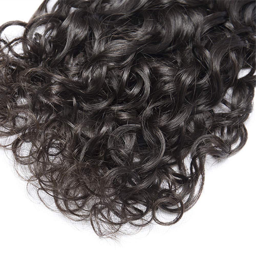 Human Hair Bundles Human Hair Water Wave Bundles Wet and Wavy Bundle 20 22 24 inch Double Weft #1B Color 150g