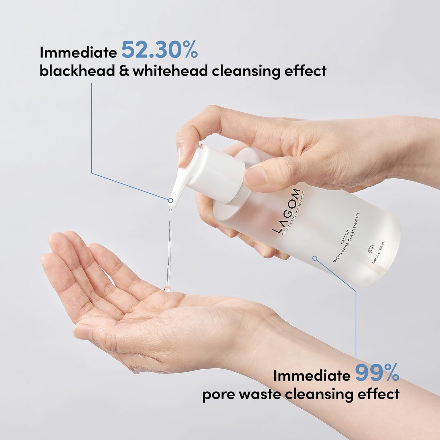 LAGOM Micro Pore Cleansing Oil - Daily Lightweight Makeup Remover | Korean Skincare 6.76 Fl Oz