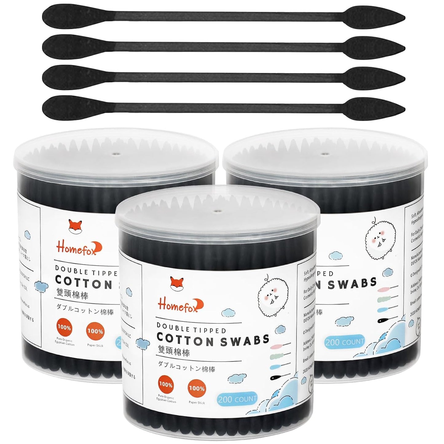 XL Pink Cotton Swabs - Pointed Precision Organic Buds | 250 Count Double-Sided Tips