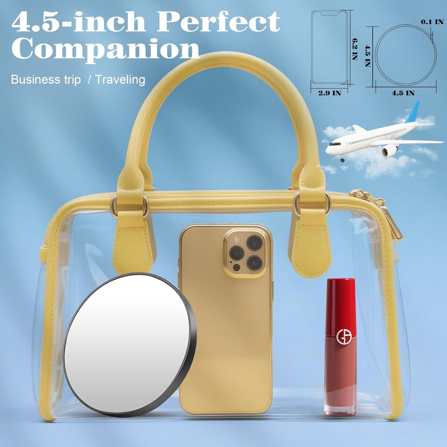 40X Magnifying Mirror - Round Travel Makeup Mirror with 3 Suction Cups | 4.5 Inch High Magnification for Detail Makeup and Shaving