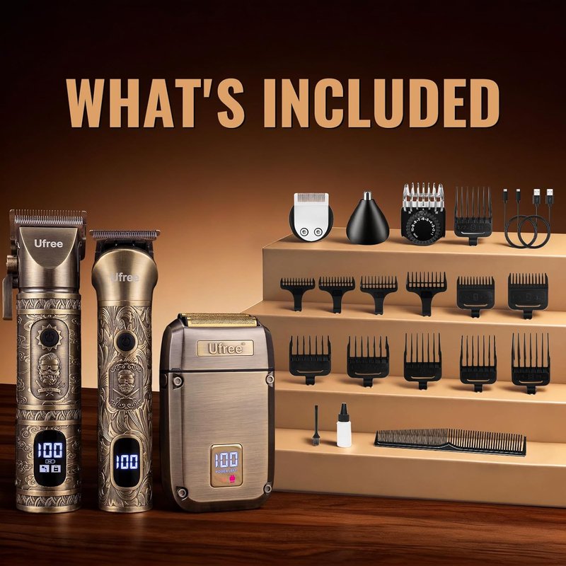Beard Trimmer for Men - Cordless Hair Clippers & Electric Razor | Grooming Kit with Precision Blades