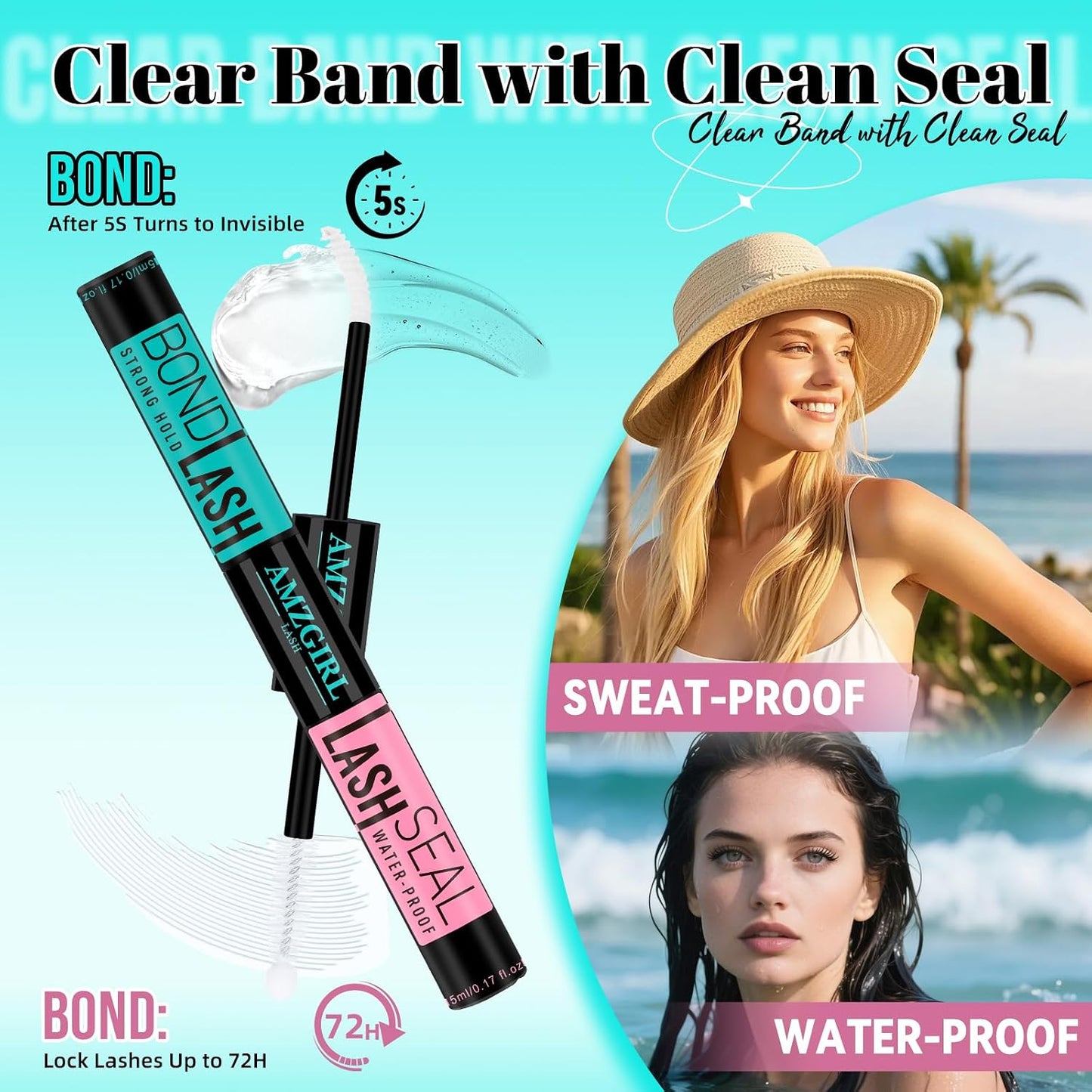 Lash Clusters Kit - 160pcs Natural Eyelash Extensions with Bond, Seal & Applicator Tool | Waterproof & Easy to Use at Home