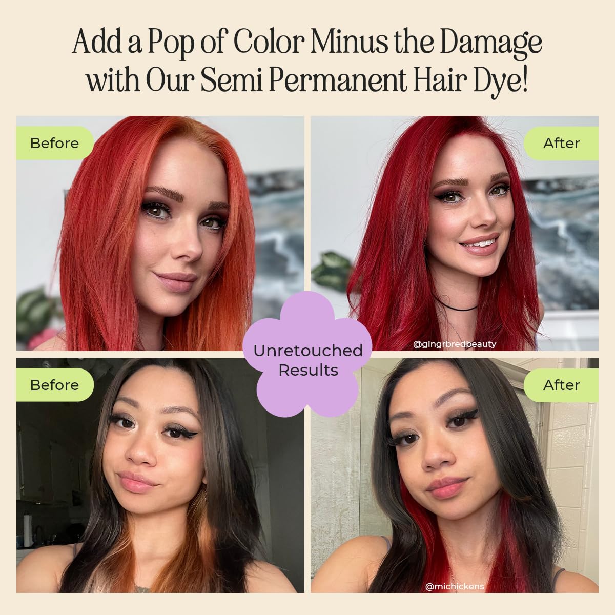 Ruby Red Hair Dye - Semi-Permanent Color Depositing Conditioner | Vegan, Ammonia-Free, 6oz