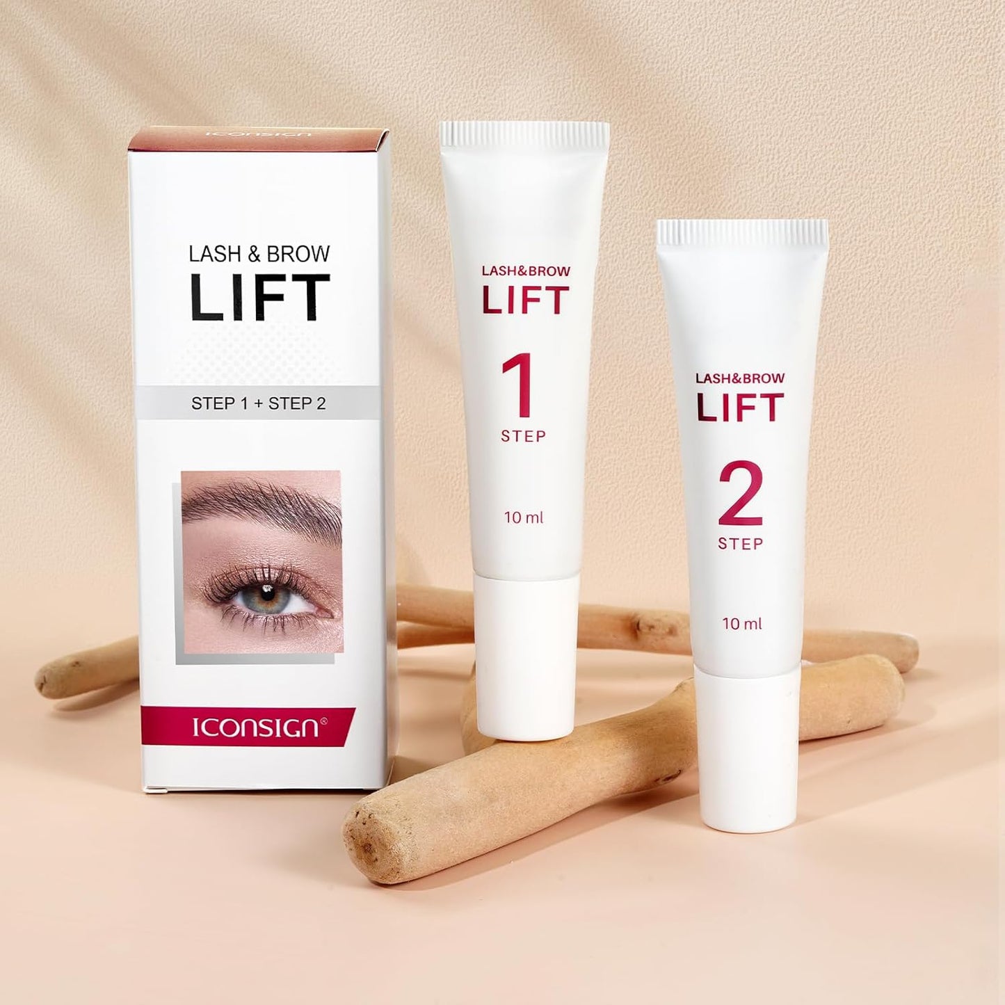 ICONSIGN 2-in-1 Lash Lift & Brow Lamination Kit - Eyelash Perm & Setting Lotion for Salon or Home Use | High-Capacity Design, White