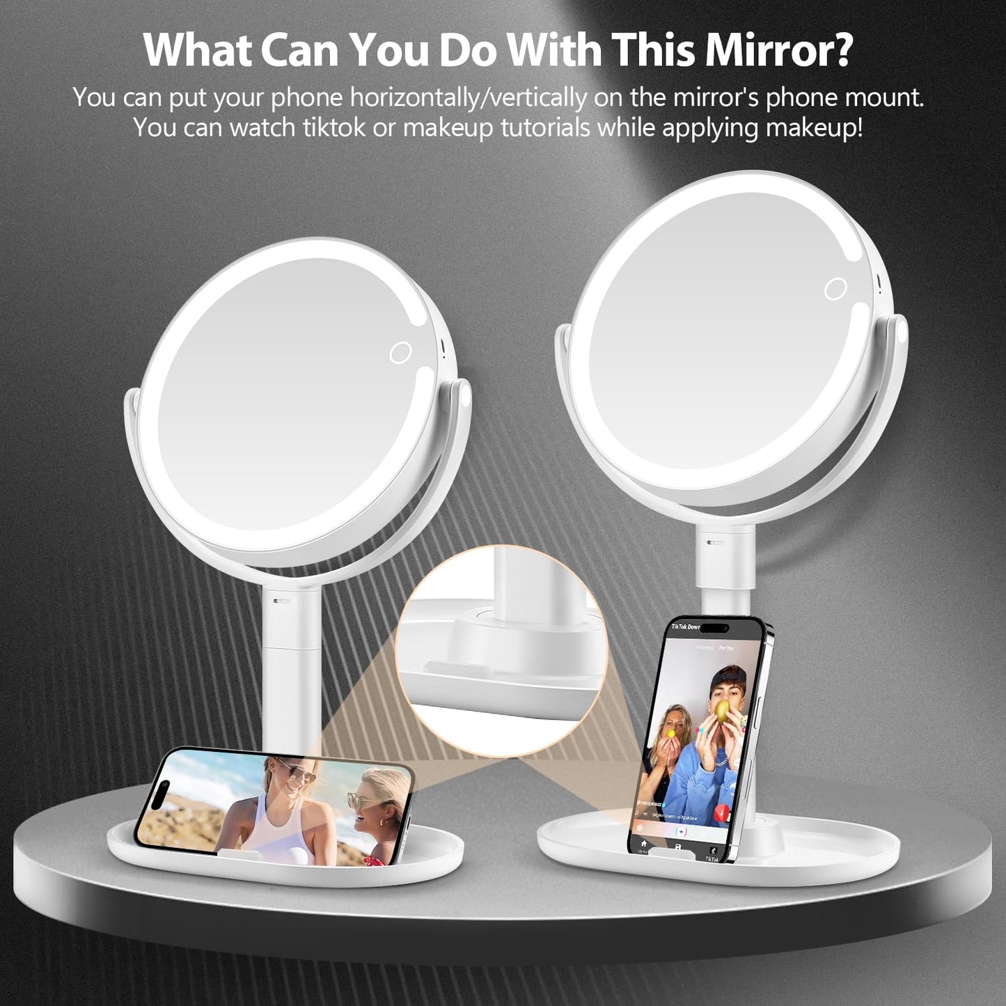 MIYADIVA 30X Magnifying Makeup Mirror with Lights for Professional Makeup