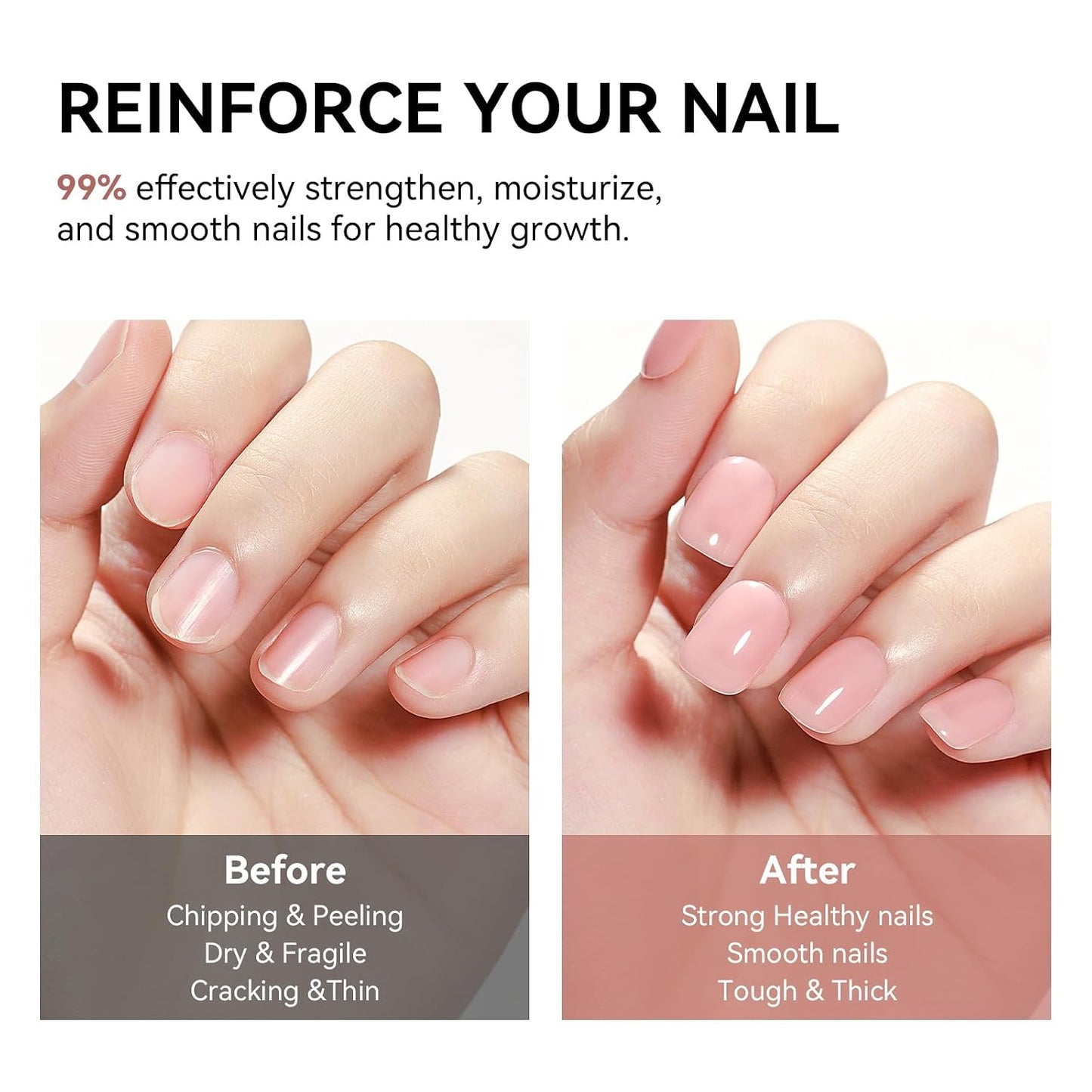 Nail Strengthener - Quick Dry Hardener for Weak & Damaged Nails | Extra Strong Growth Polish 12ML