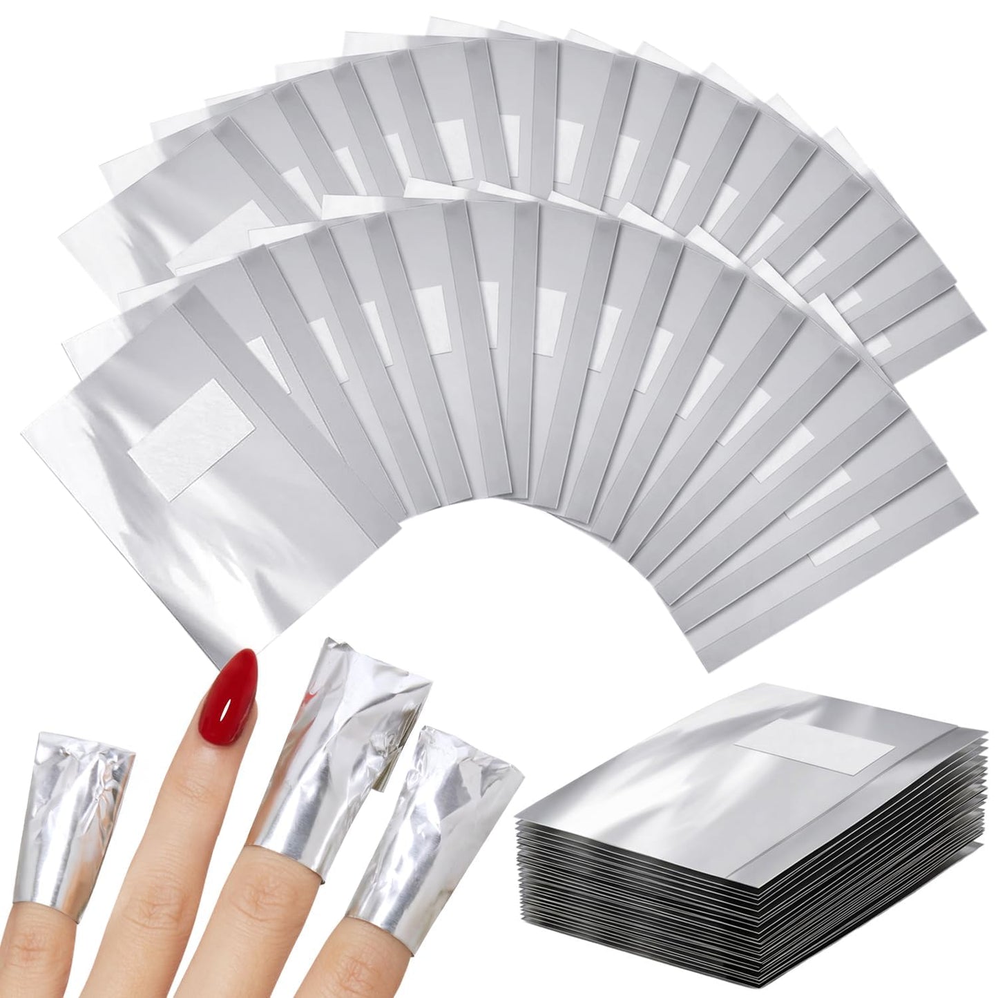 Modelones Nail Polish Remover Foil Wraps - 100 Pcs Pre-Cut Gel & Acrylic Removal Pads for Professional Nail Art | Home & Salon Use