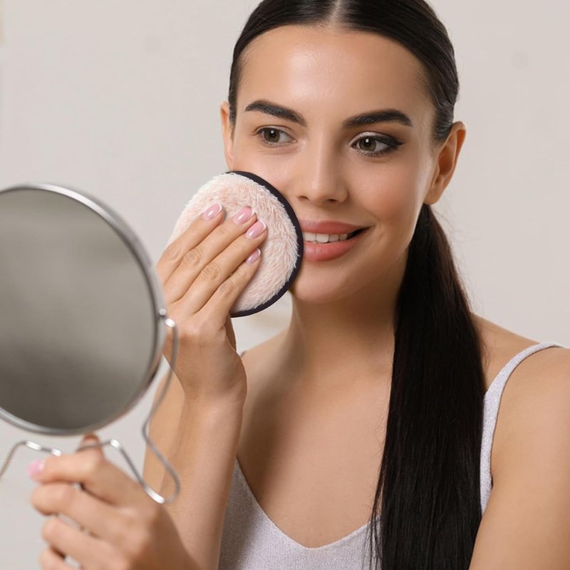 BlingKingdom Reusable Makeup Remover Pads - Double-Sided Facial Cleansing Puffs | 6 Pack, 3 Colors