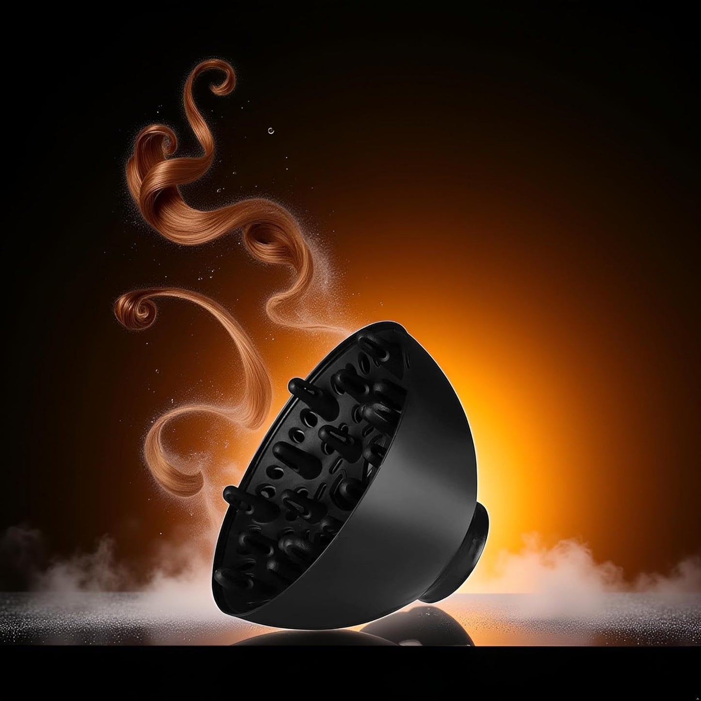 Universal Hair Dryer Diffuser for Curly Hair - Adaptable Attachment for Optimal Styling | Black