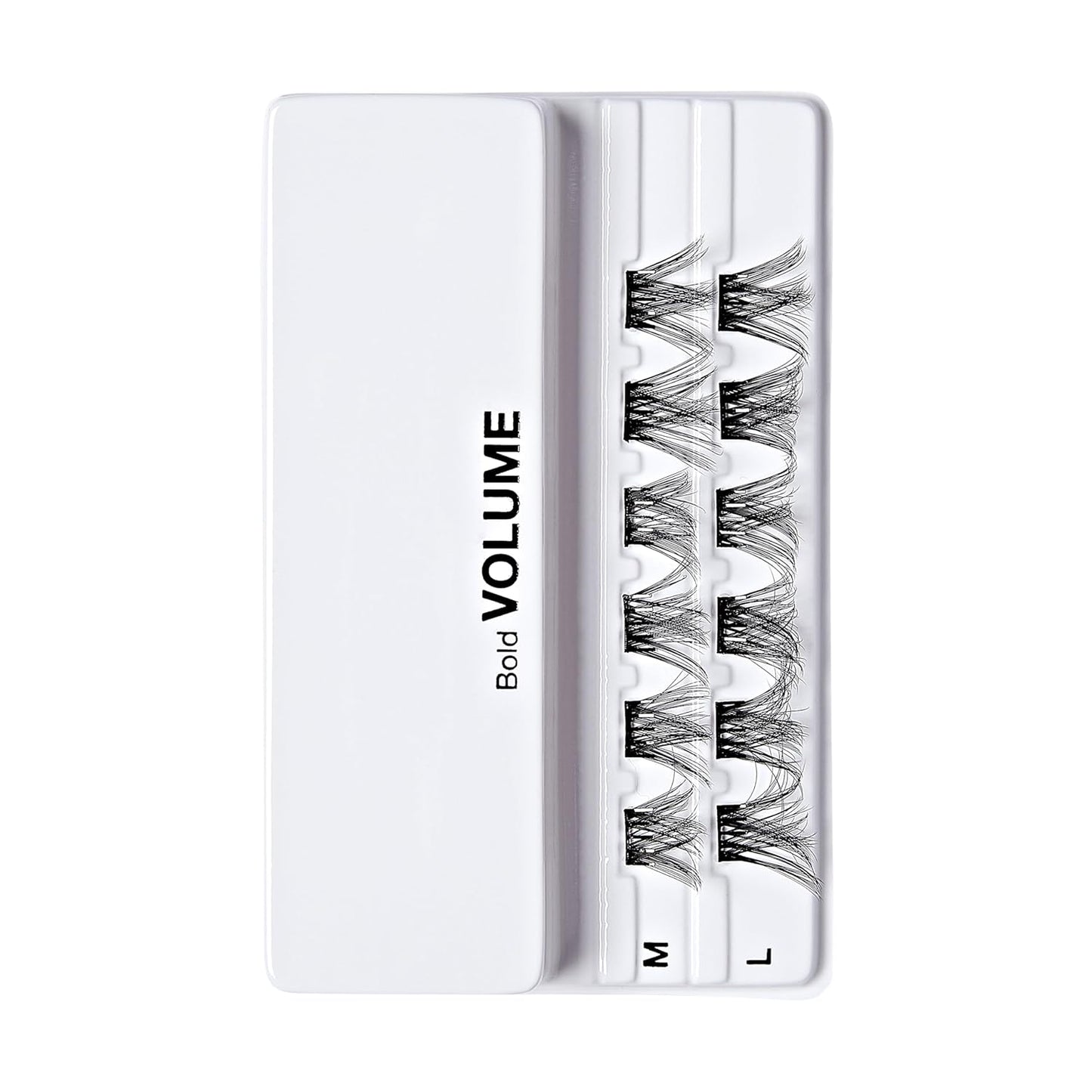 Impress Falsies Press-On Eyelashes - Natural Volume, No Glue Needed | 12mm-14mm Black Lash Clusters