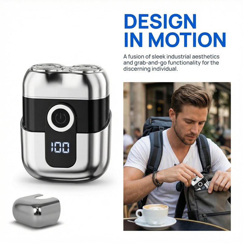 Electric Shaver for Men, 2026 New Painless Portable Dual Head Pocket Travel Electric Shavers, Waterproof Wet Dry Cordless Electric Razor