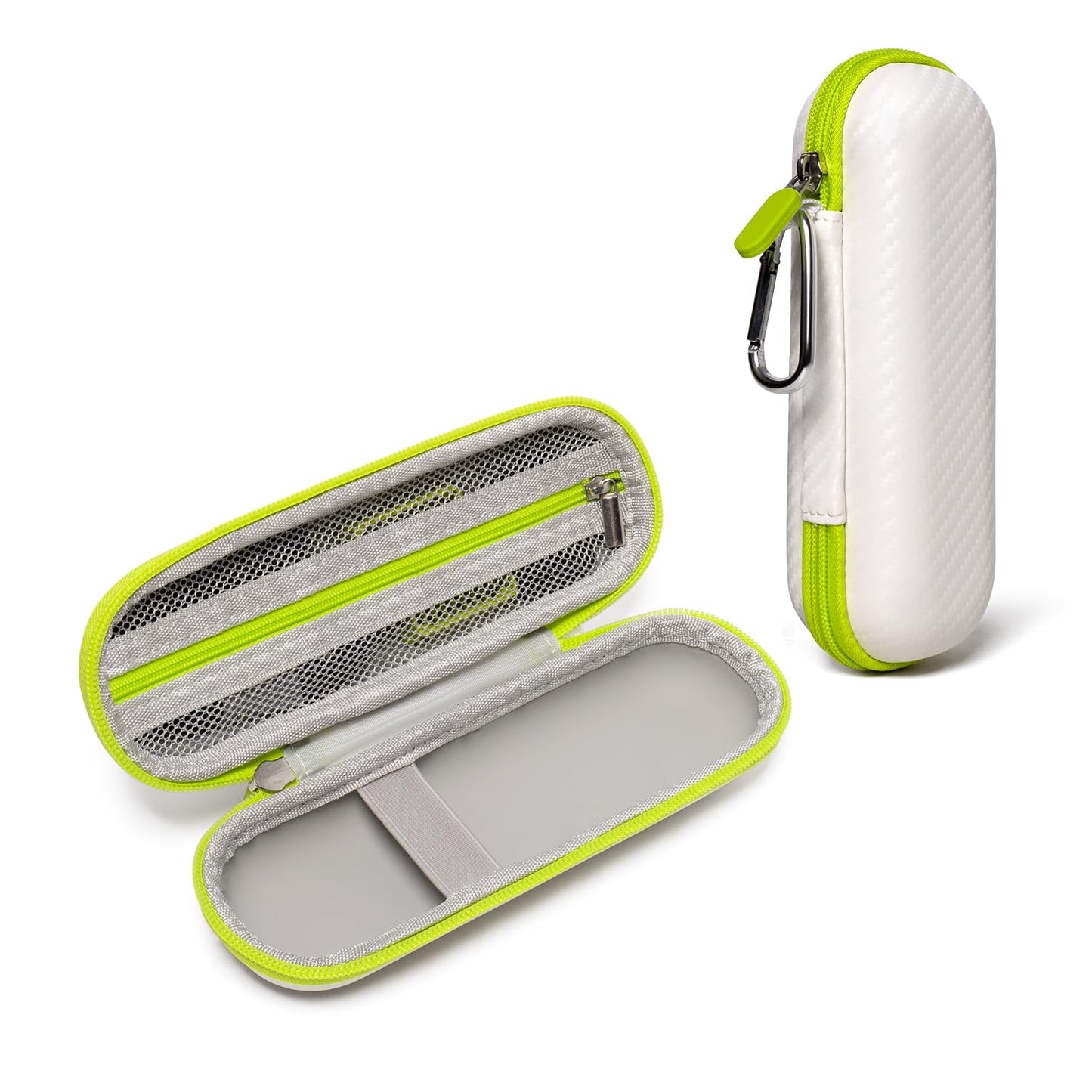 Nincha Compact Travel Trimmer Case for Hybrid Electric Trimmer and Shaver, Face + Body Groomer QP2724/90, QP2834/70, QP1924/70, QP6531/70, QP4631/90, Hard Carrying Case, White&Limegreen