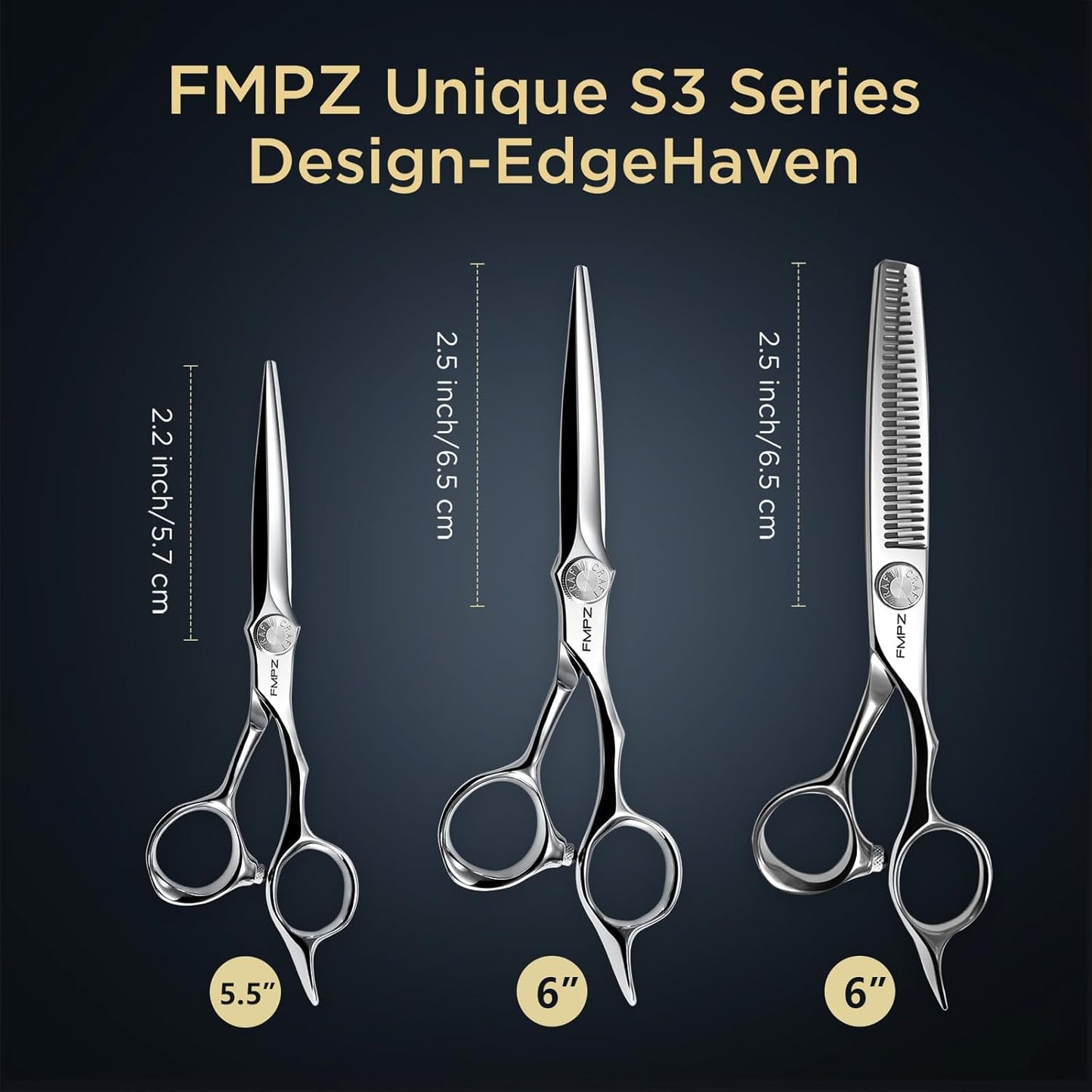 Professional Hair Cutting Scissors - 440C Steel Barber Shears | Ergonomic Design for Salon & Home Use (6 Inch)