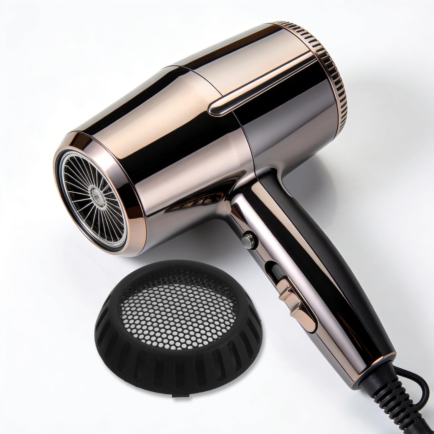 WESIEVYA 3pcs Mesh Hair Dryer Rear Cover: Black Protective Screen End Cap, Blow Dryer Grille Attachment Part for Salon Replacement and Daily Use 2.36 Inch
