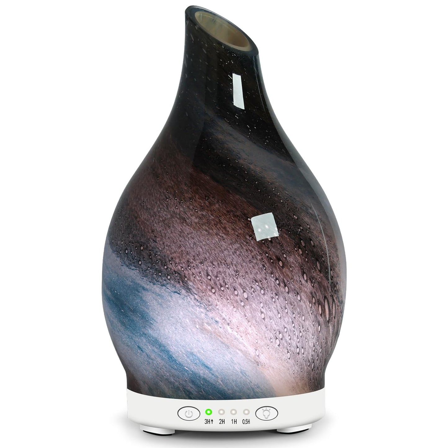 Essential Oil Diffuser 150ML Glass Aromatherapy Diffuser with 4 Timer Settings & 7 Color Changing Lights, Auto Shut-Off, Ultra Quiet Oil Diffuser for Home, Office, Yoga, Spa