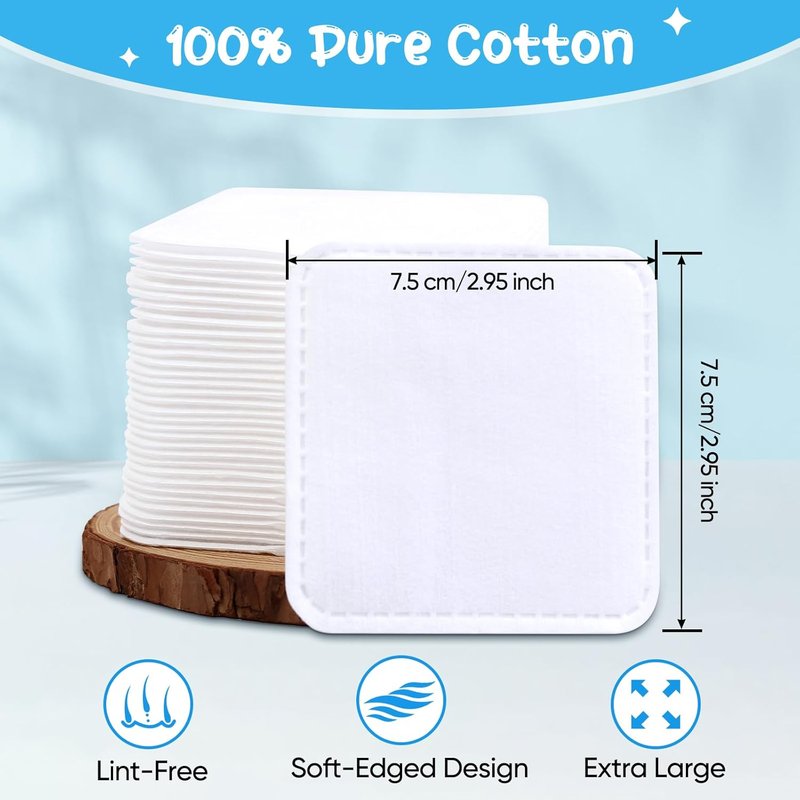 Cotton Eye Cotton Pads - 100% Pure Lint-Free, Soft-Edged Design | Extra Large, 160-Count for Makeup Removal & Toner Application