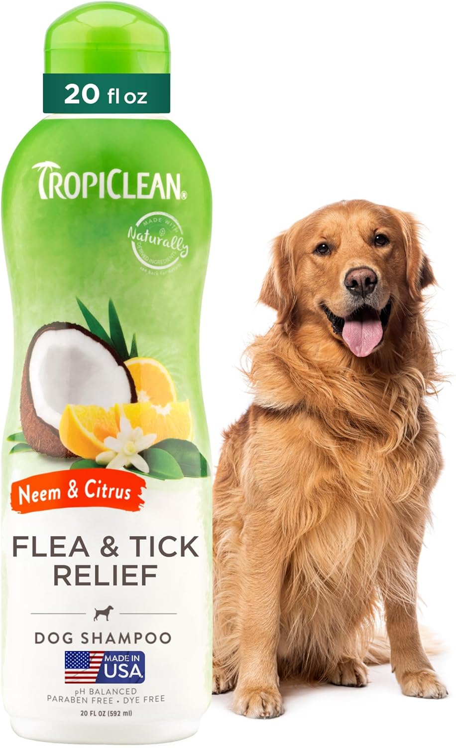 TropiClean 2-in-1 Dog Shampoo & Conditioner - Moisturizing Papaya Scent | Puppy & Cat Safe, 20oz