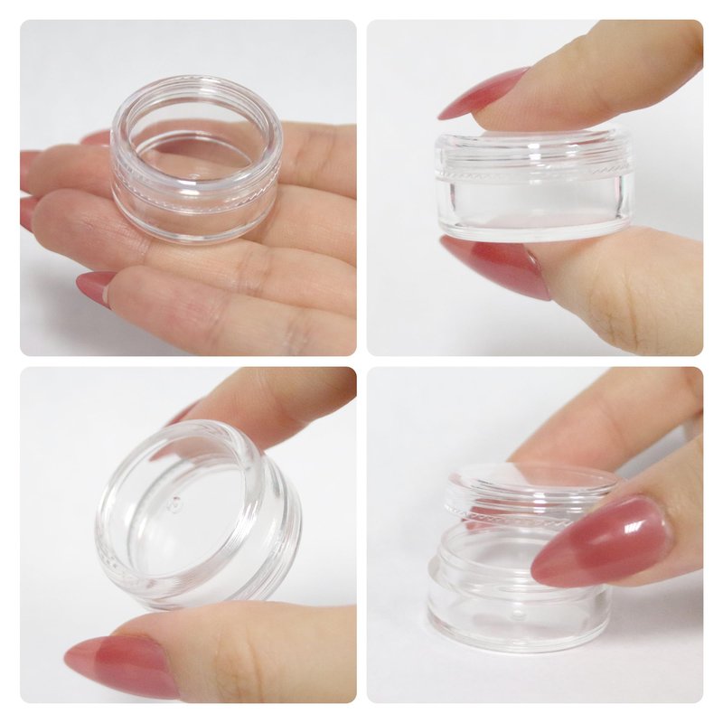 50 New Empty 5 Grams Acrylic Clear Round Jars - BPA Free Containers for Cosmetic, Lotion, Cream, Makeup, Bead, Eye shadow, Rhinestone, Samples, Pot, 5g/5ml (Clear Lid (50 Jars)