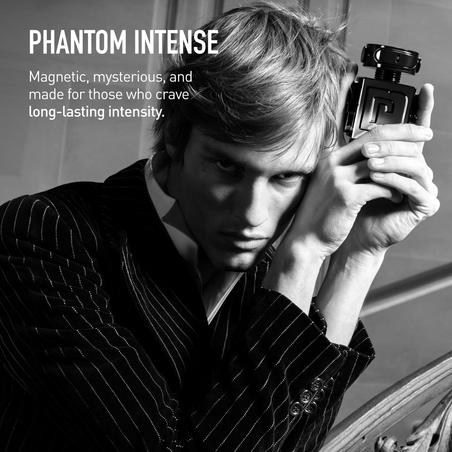 Rabanne Phantom Eau de Parfum for Men - Aromatic Ambery Perfume with Lavender, Orange Blossom & Vanilla - Long Lasting & Thrilling Refillable Fragrance Spray from Paris, 3.4 oz