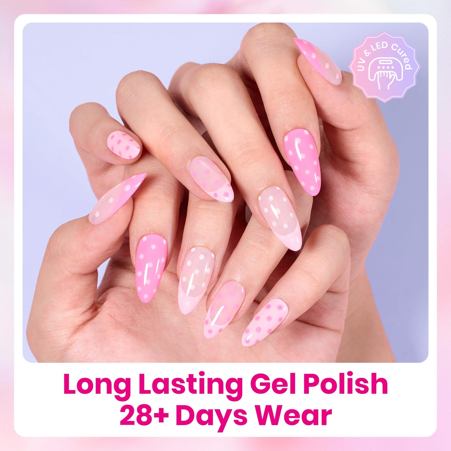 Beetles Pink Gel Nail Polish Set 6 Colors Bright Hot Light Baby Pink