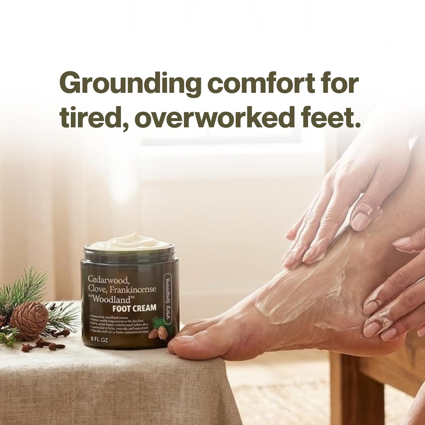 Cedarwood & Clove Foot Cream with Frankincense - 8 Fl Oz | Nourishing Woodland Blend
