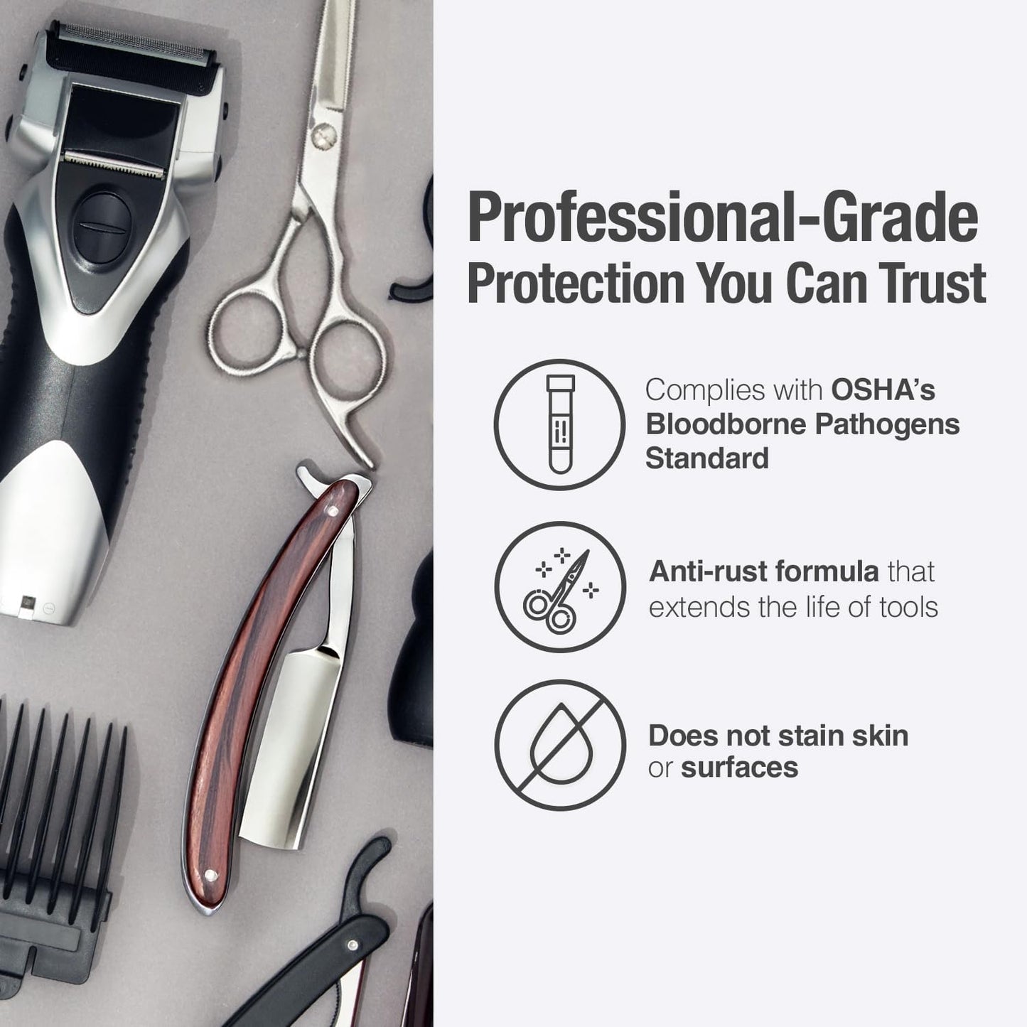 Barbicide Disinfectant Concentrate - Hospital-Grade Germicide for Salons | 16 Fl Oz Pint, Anti-Rust Solution for Tools