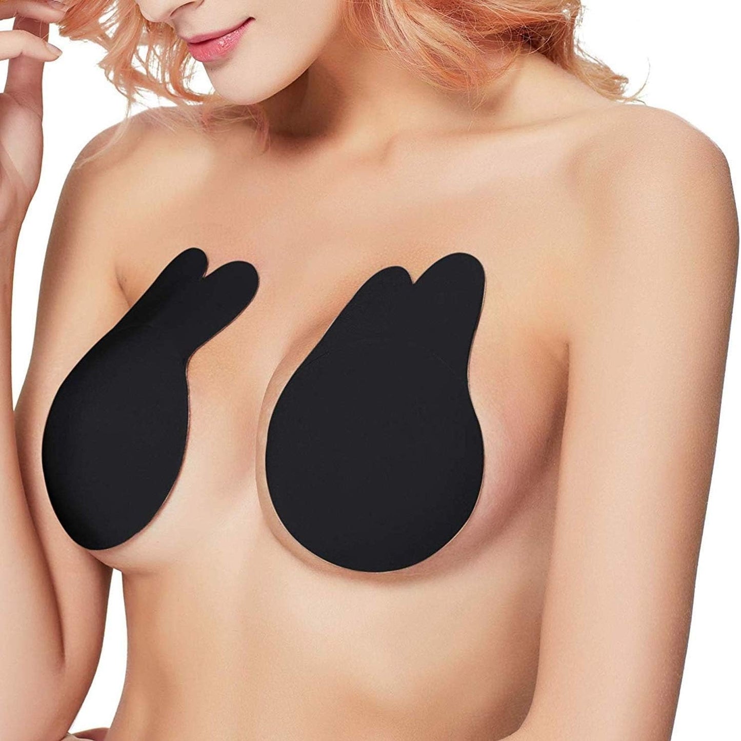 Adhesive Bra - 2 Pairs Breast Lift Tape & Nippleless Covers | Silicone Pasties for Invisible Support