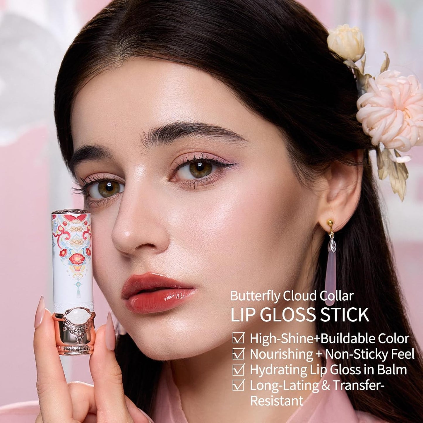 Little Angel Cream Blush & Butterfly Cloud Lipstick Set - Buildable, Blendable Dewy Makeup | Blush 04 Rose Ashes & Lipstick C08 Sunset Clouds