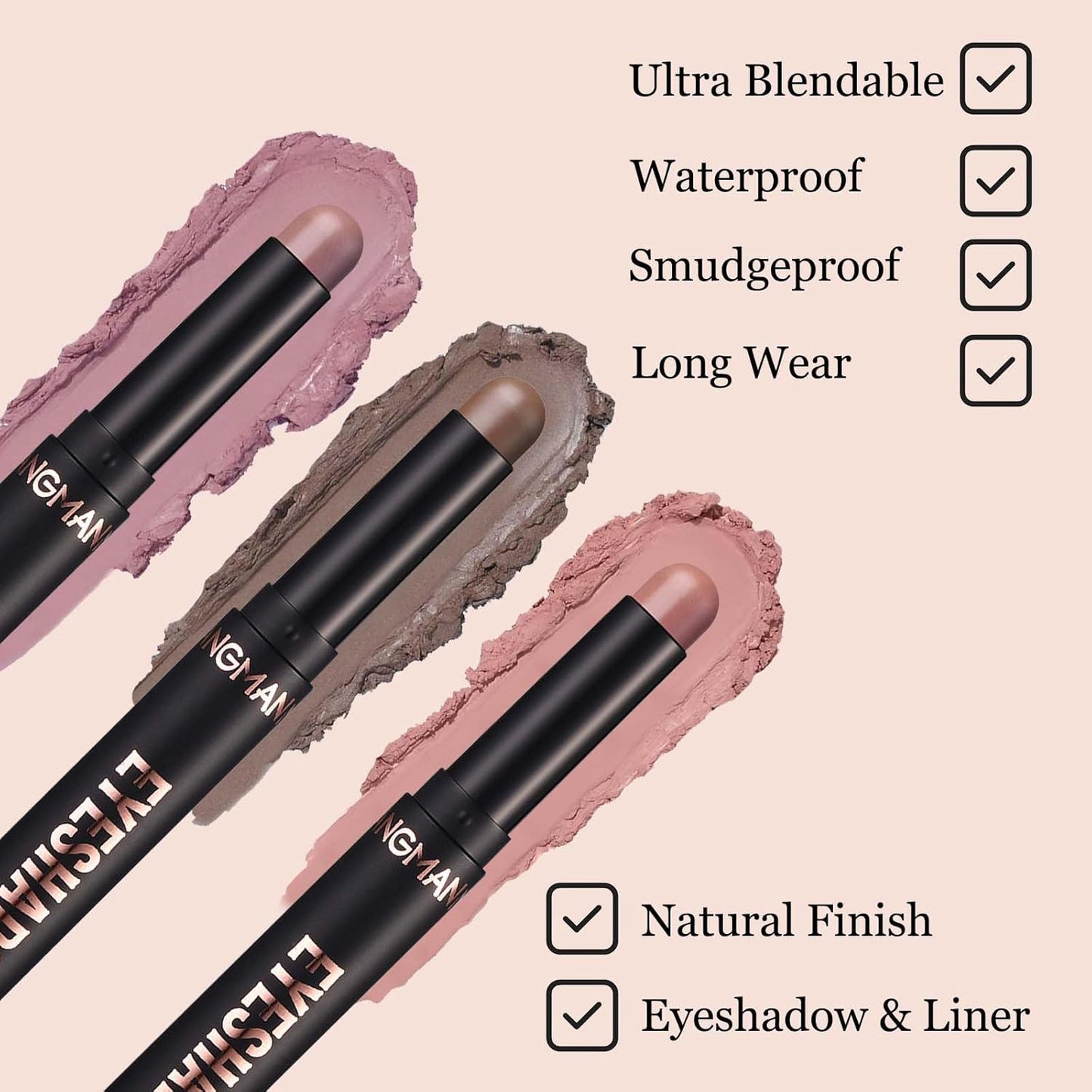 Neutral Eyeshadow Stick - High Pigmented Cream Eye Shadow Pencil | Waterproof & Long Lasting, 21# Gray Brown Matte
