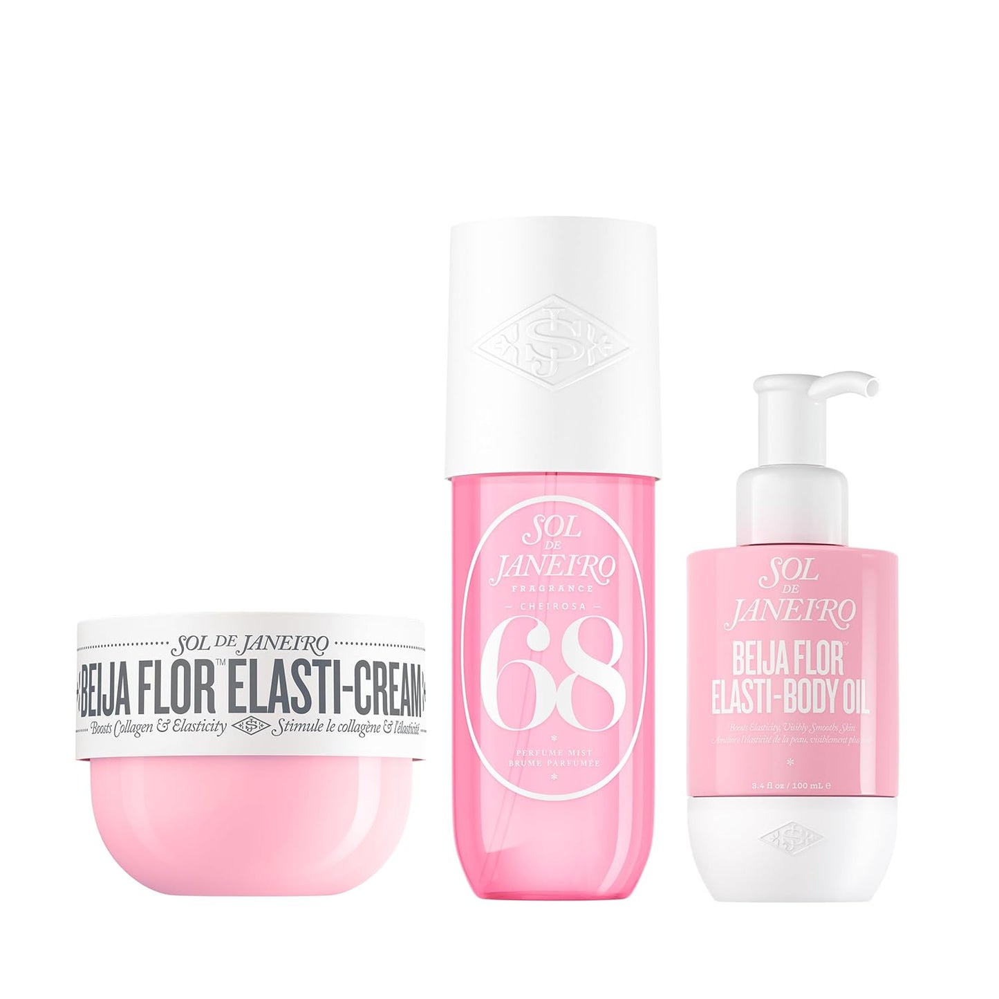 Beija Flor Body Routine Bundle - Elasti-Cream, Cheirosa 68 Mist & Body Oil | Self Care Essentials for Women