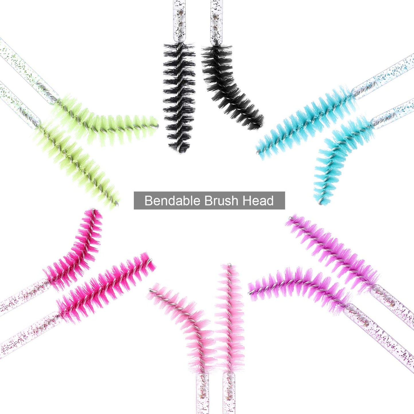 Disposable Mascara Wands - 300 Eyelash Brushes for Extensions, Eyebrows & Makeup | Crystal Tbestmax