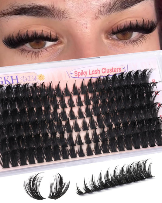 80D Lash Clusters with Spikes Unique Spiky Cat Eye Lashes Fairy Anime Eyelash Clusters Wispy Manga Cluster Eyelash Extensions 9-18mm 120Pcs Natural Volume Individual Lashes Ultra-Thin Band