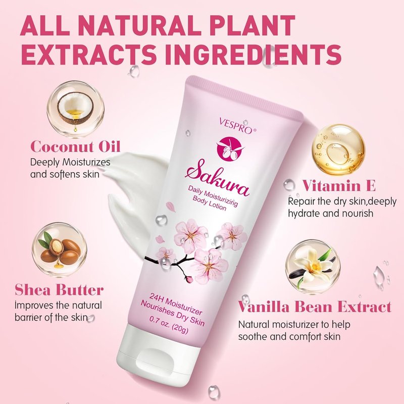 Moisture Lotion Set - 10 Pack Travel Size Body & Hand Lotion with Shea Butter | Perfect Gift for Women, Mothers Day, Teachers