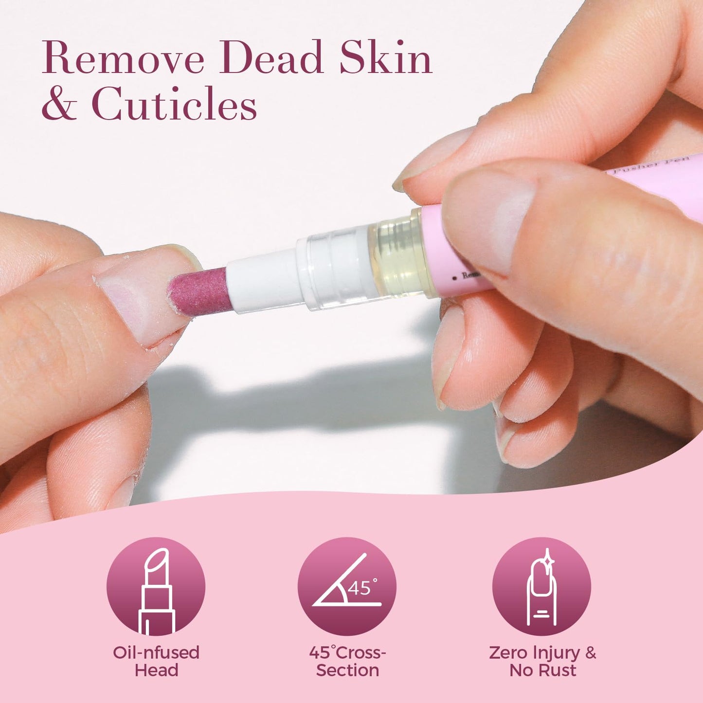 SASSYTIP Cuticle Care Kit - Cuticle Remover Gel (1oz) & Ceramic Pusher with Nourishing Oil Pen (2ml). Complete At-Home Manicure & Pedicure Set for Dry & Damaged Nails. Salon Results (Gel+Pink Pen)