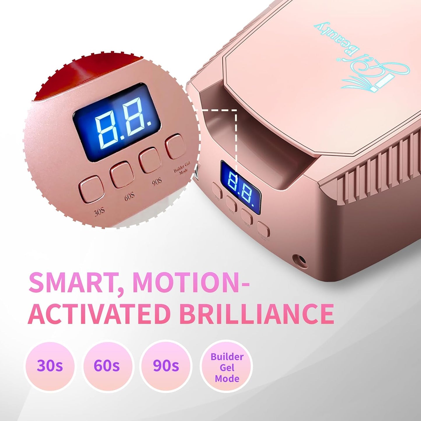 iGel Beauty Hybrid PRO 2.0 UV/LED Nail Lamp - 48W Wireless Rechargeable Nail Dryer with Smart Motion Sensor & Removable Tray | Cordless Gel Curing for Manicure & Pedicure