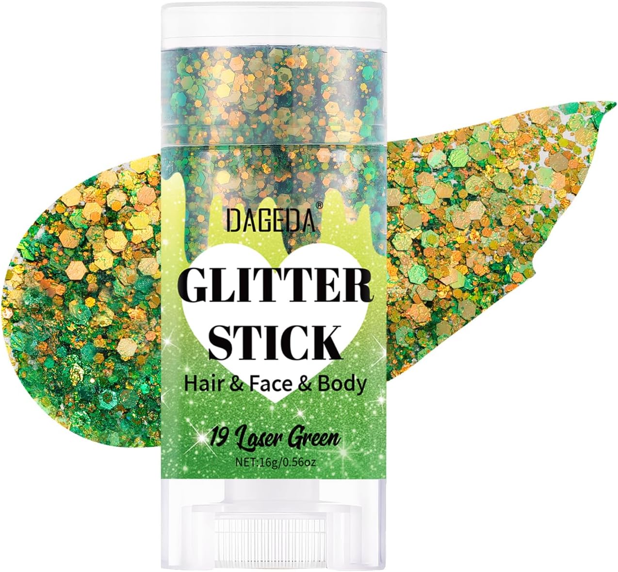 Red White Blue Body Glitter Stick - Sparkly Face Glitter Makeup for 4th of July | Shimmer Face Paint Stick
